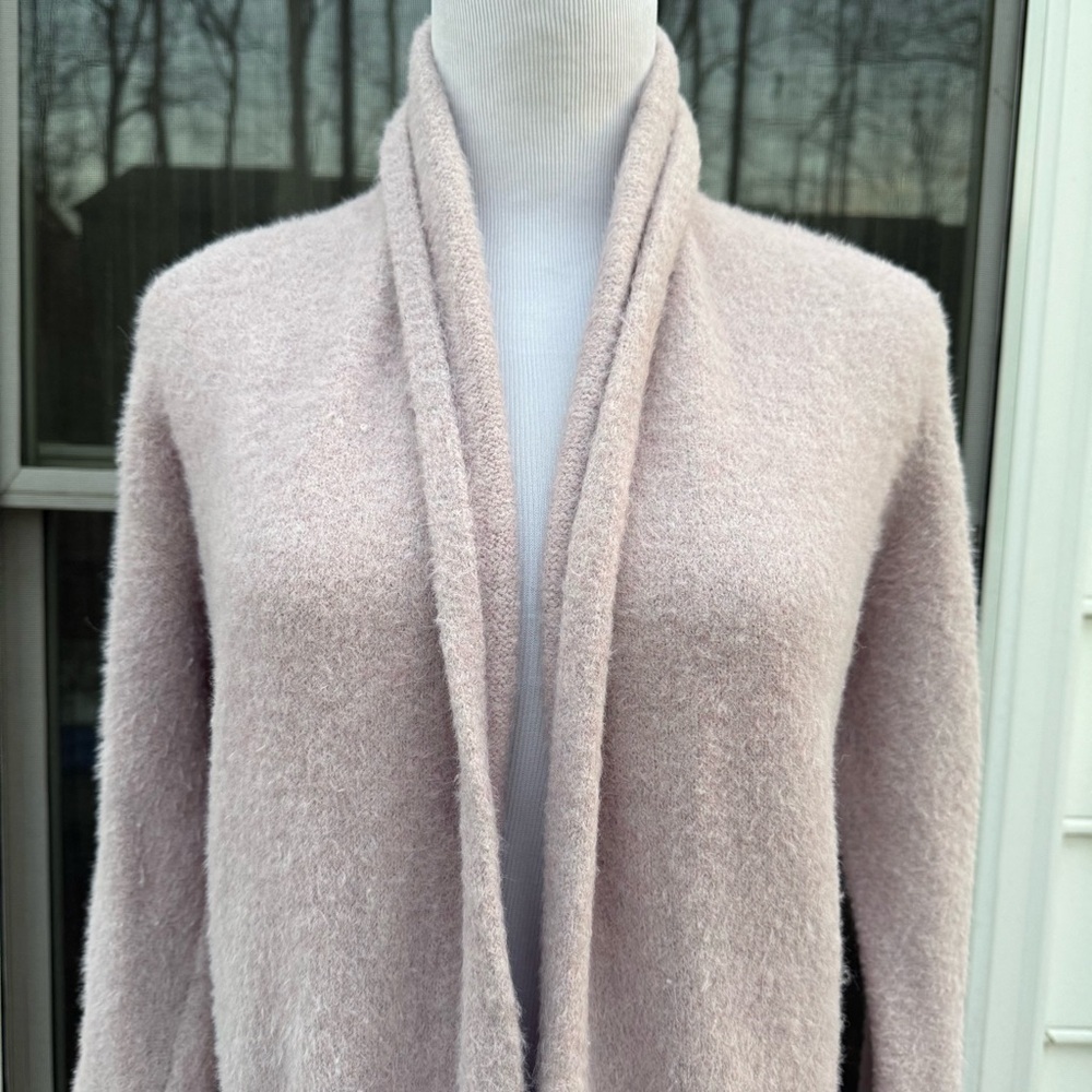 Sleeping on snow by Anthropologie Thornton Longline Fuzzy Cardigan Mauve Lilac - Picture 5 of 16